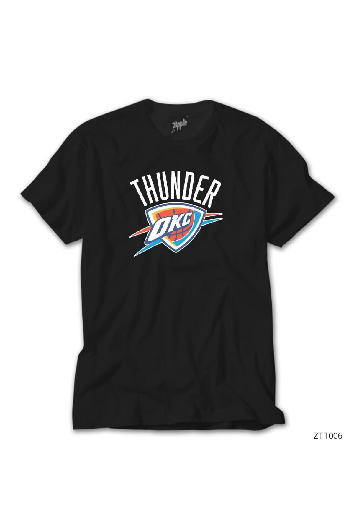 wuqhu Oklahama Thunder LogoSiyah Tişört