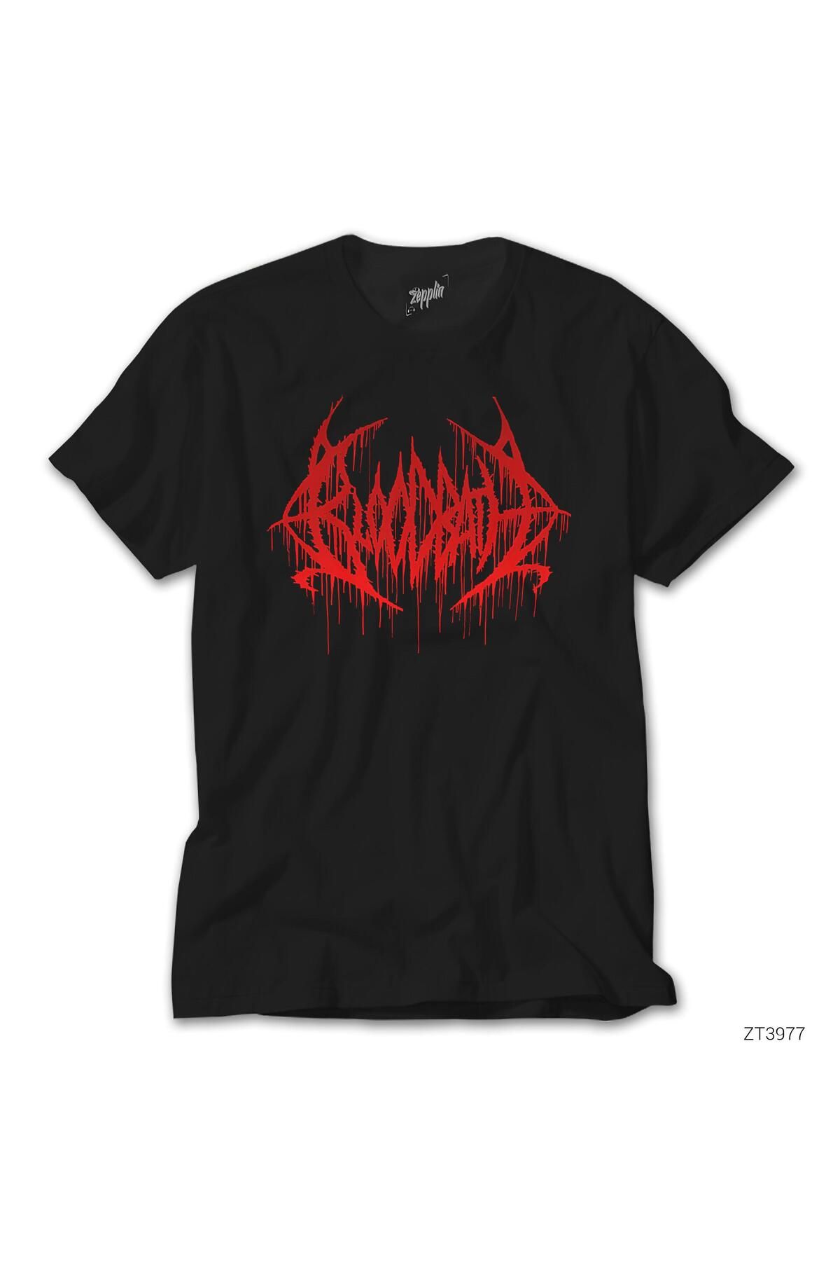 WAKHA Bloodbath Logo RedSiyah Tişört