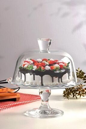 96952 Patisserie Ayaklı Kek Fanus Kapaklı Servis Tabağı Image 1