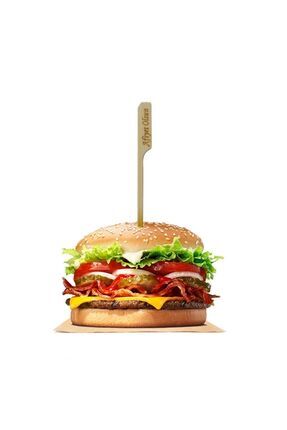 Bambu Kürdan Afiyet Olsun 50li 20 Cm Hamburger Pasta Kürdanı Süsü Bambu Çöp Şiş Yemek Kürdanı Image 0