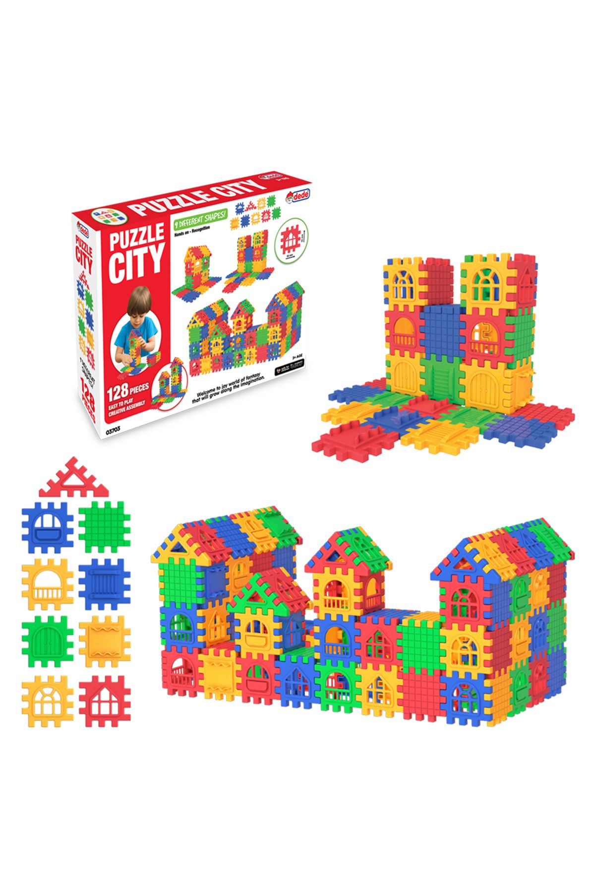 Fen Toys Dede Puzzle City 128Parça 03703