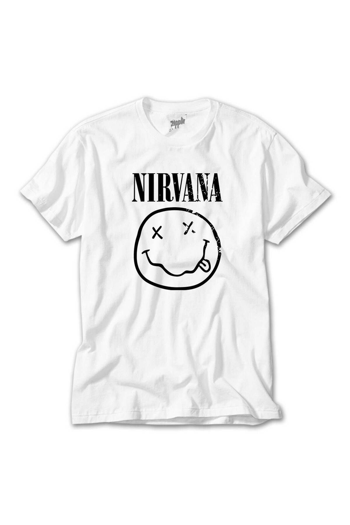 WAKHA Nirvana Smiley FaceBeyaz Tişört