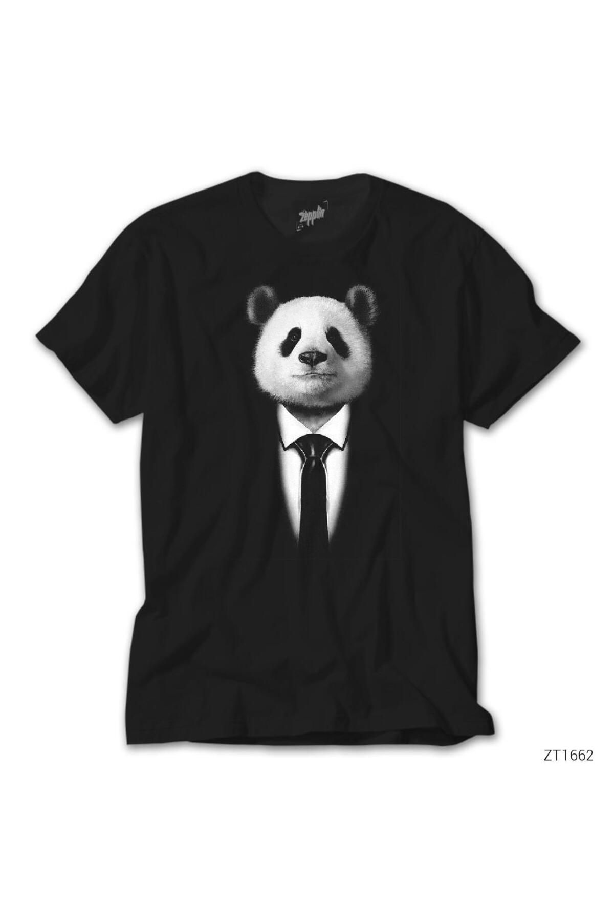 WAKHA Mr. Panda Siyah Tişört