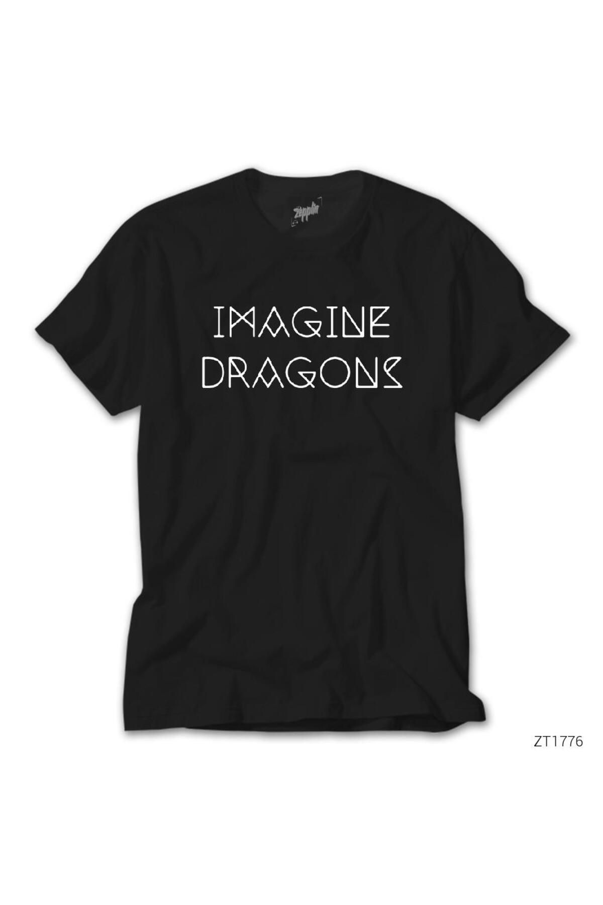 WAKHA Imagine Dragons TextSiyah Tişört