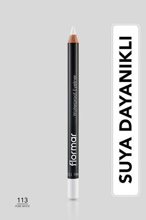 Suya Dayanıklı Mat Göz Kalemi (BEYAZ) - Waterproof Eyeliner - 113 Pure White - 8690604109135 Image 0