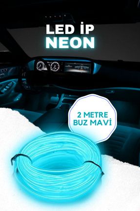 Araç Içi Buz Mavi Neon Ledi Ip Led Torpido Ledi 2 Metre Neon Led Image 0