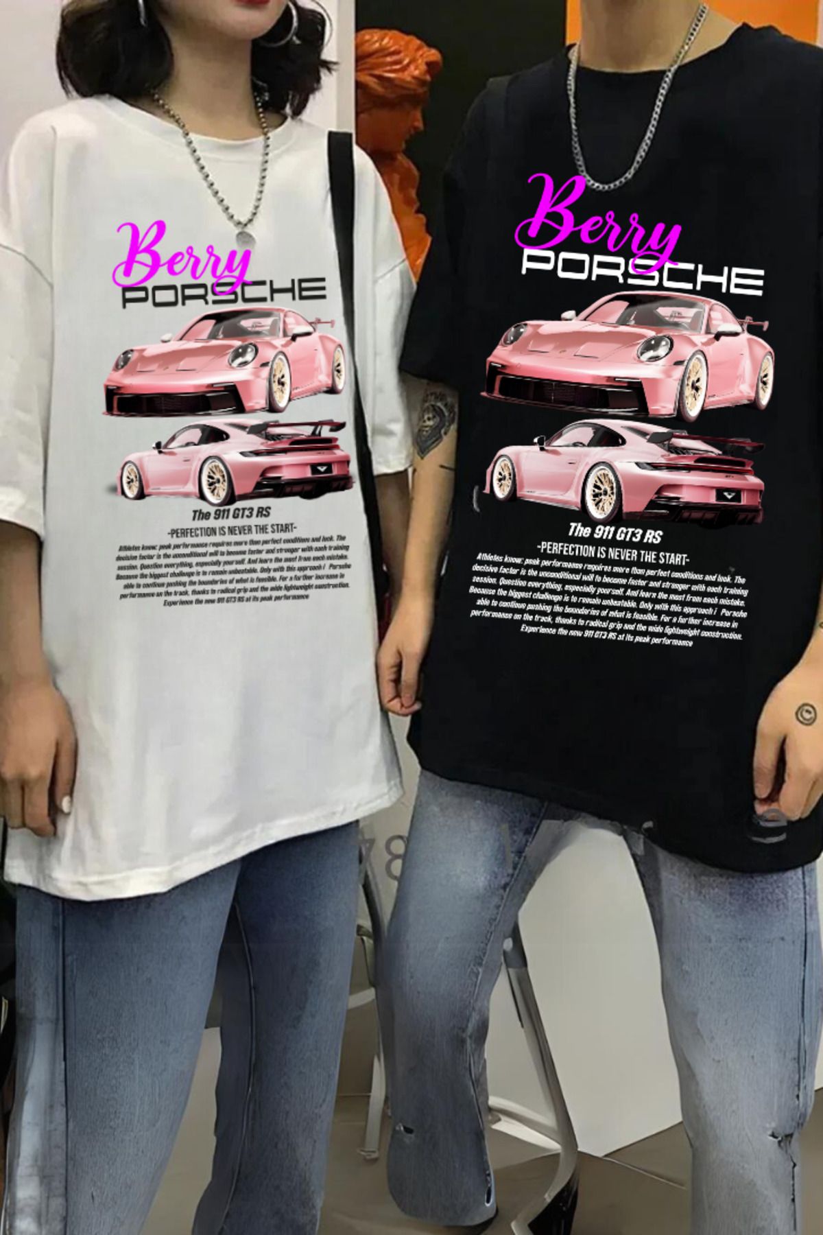 VandiVansi Berry PorscheRetro Baskılı T-shirt