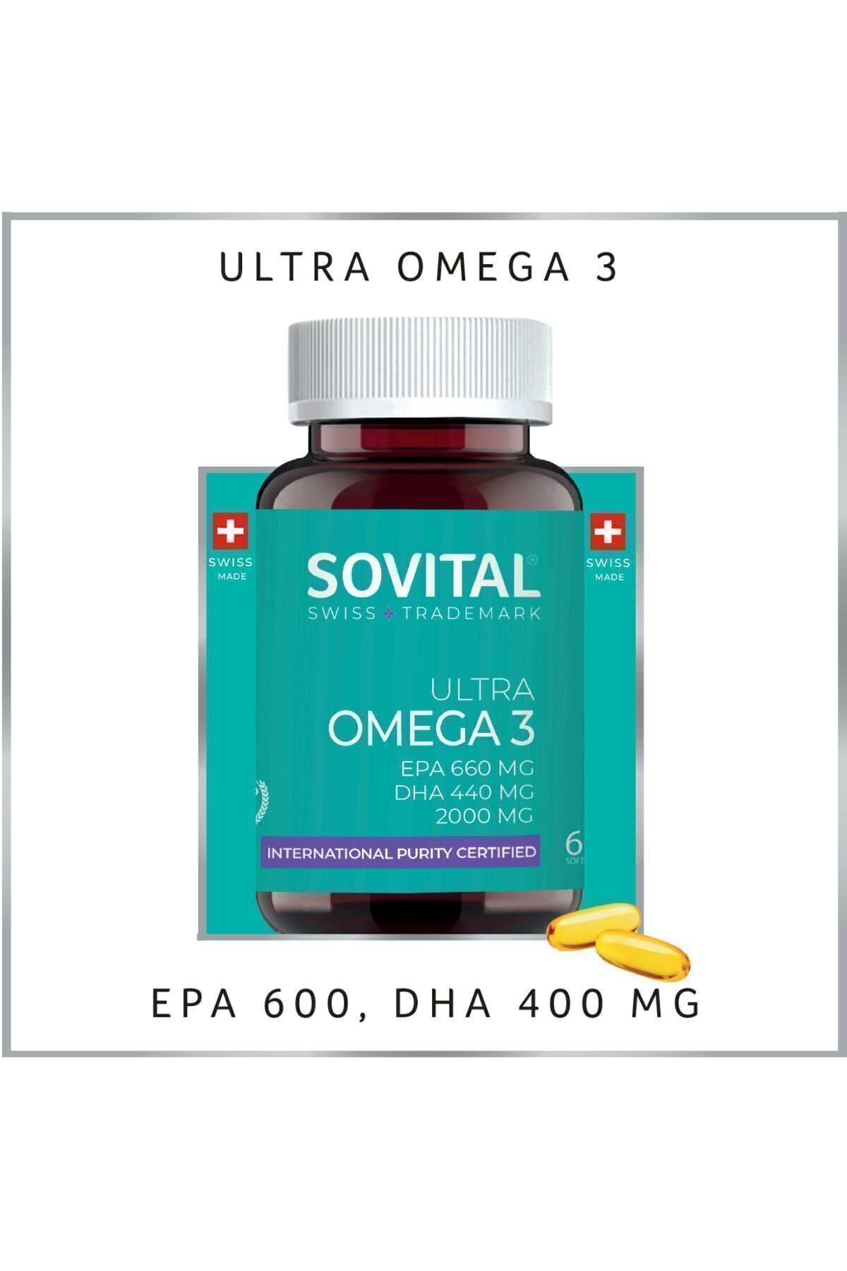 Ultra Omega 3 EPA 660 / DHA 440 MG 60 Pieces Softgel