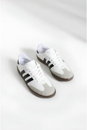 BK AZUL Çizgili Düz Taban Bağcıklı Rahat Spor Ayakkabı Image 0