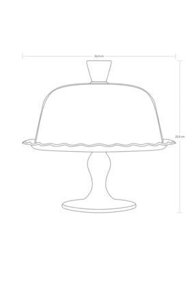 96952 Patisserie Ayaklı Kek Fanus Kapaklı Servis Tabağı Image 4