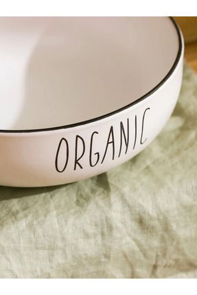 LCW HOME Siyah Baskılı Yazı Baskılı Seramik Salata Kasesi 20 Cm Image 2