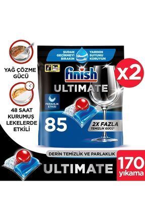 Ultimate Hepsi Bir Arada Bulaşık Makinesi Deterjanı  Kapsül Tablet  170 Adet (85 x 2'li) Image 0