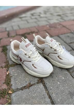 U.S. POLO  ORTABETİK CİLT SPOR AYAKKABI 880368 ISABELLA BEJ Image 3