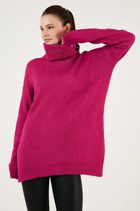 Regular Fit Yanları Yırtmaçlı Boğazlı Yaka Uzun Triko Kazak  KAZAK 4616141Y Image 4