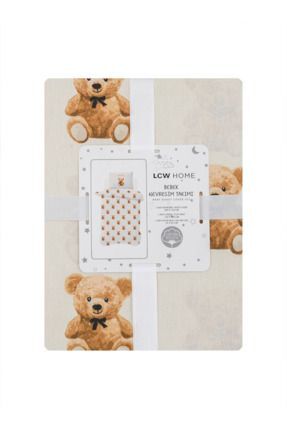 Ekru Ayıcık Teddy Baskılı Bebek Nevresim Takımı %100 Pamuk 100x150 Image 1