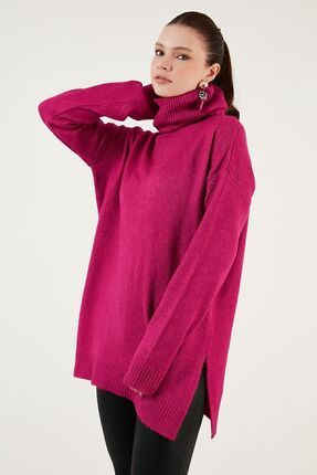 Regular Fit Yanları Yırtmaçlı Boğazlı Yaka Uzun Triko Kazak  KAZAK 4616141Y Image 0