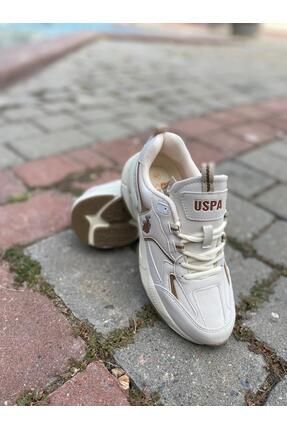 U.S. POLO  ORTABETİK CİLT SPOR AYAKKABI 880368 ISABELLA BEJ Image 6