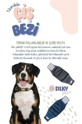 Erkek Köpek Yıkanabilir Çiş Bel Bandı / 5 Süper Emici 1 Yıkanabilir Ped - Süper Emici Ve Sızdırmaz Image 6