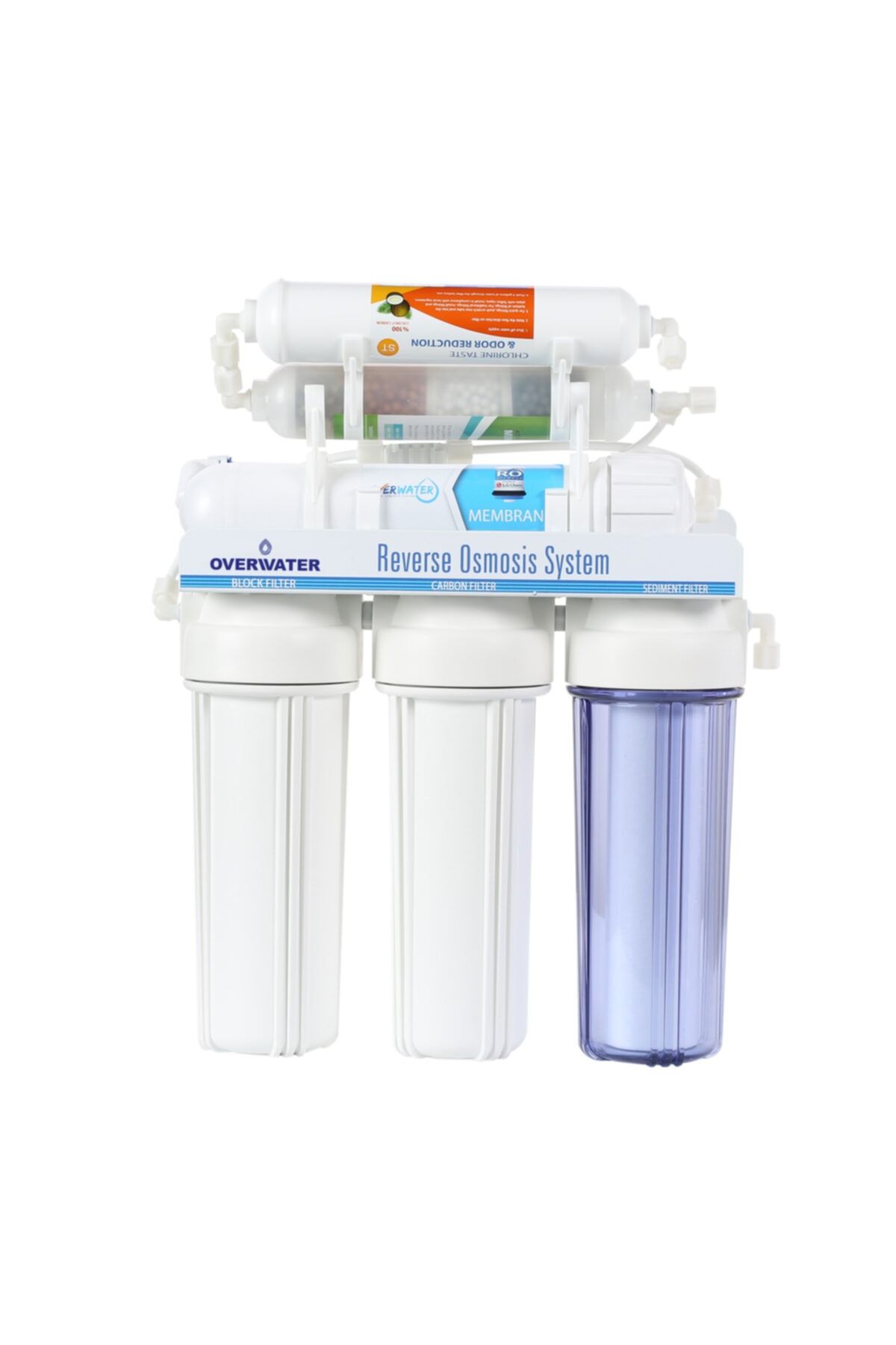 OverWater Su Arıtma Cihazı Açık Kasa Pompasız 12 Aşamalı Lg Kuno Membranlı 12 Lt. Metal Tanklı