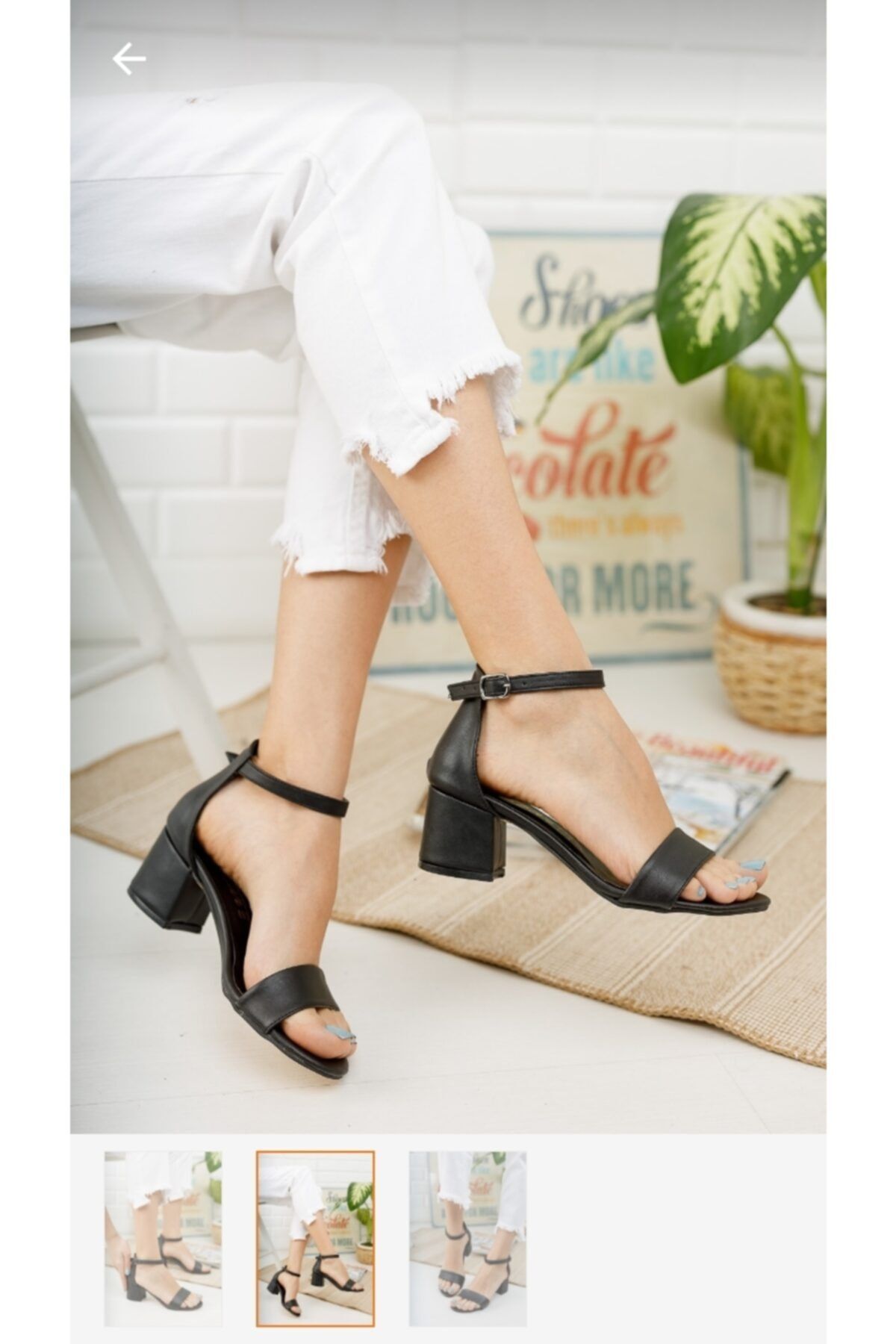 LEOPAR SHOES Kadın Tekbant 5 Cm Kalın Topuk Yazlık