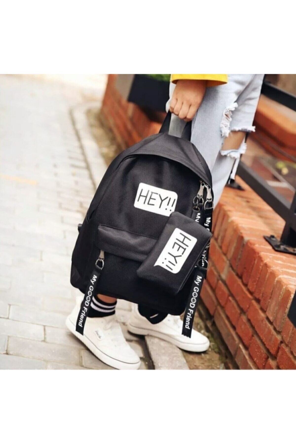 çantamsende Unisex Siyah Spor Sırt Çantası