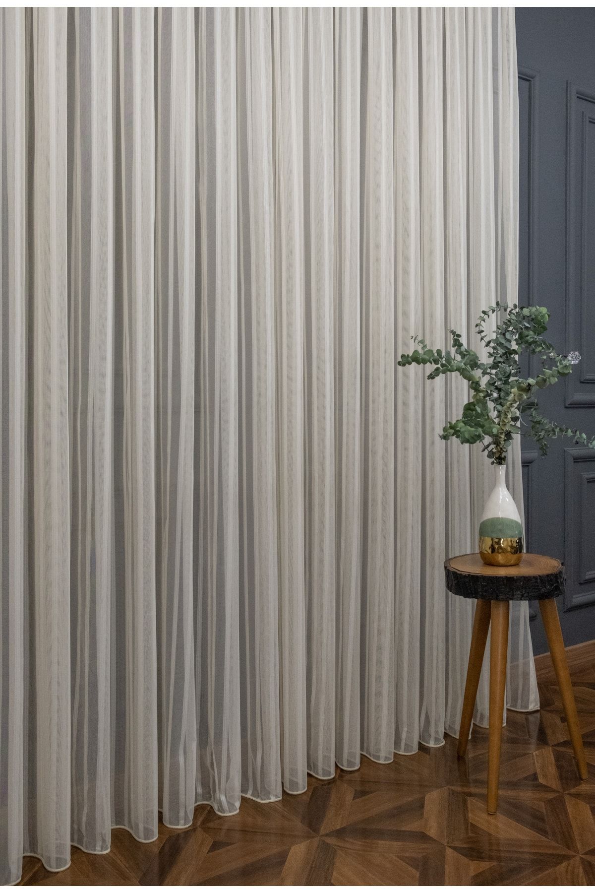 Esse Home Spor Desen Çizgili Tül Perde, 500x260, Seyrek Pile, 1/2