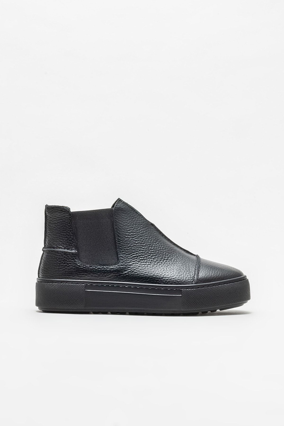 Elle Shoes Siyah Deri Kadın Günlük Spor Bot