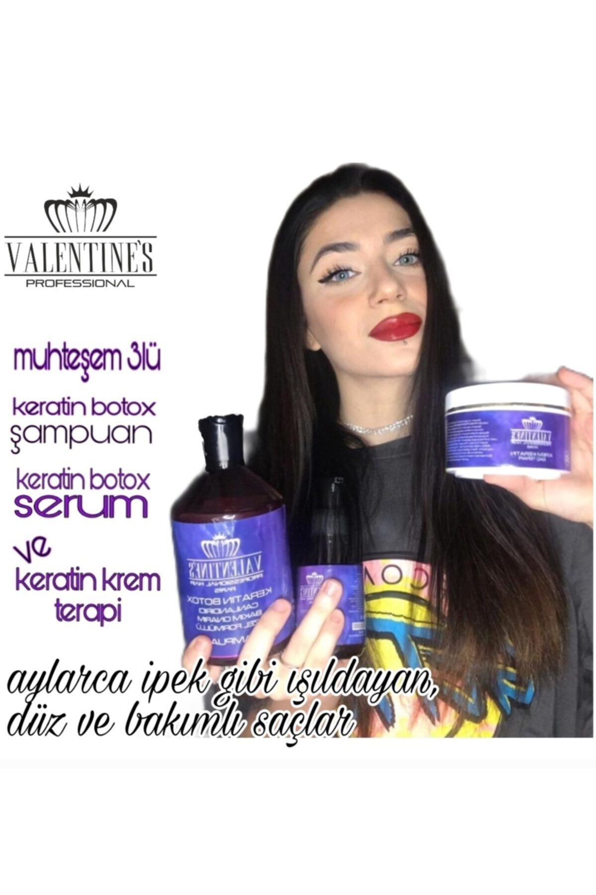 valentines professional krem keratin sampuan serum 3lu set brezilya fonu fiyati yorumlari trendyol