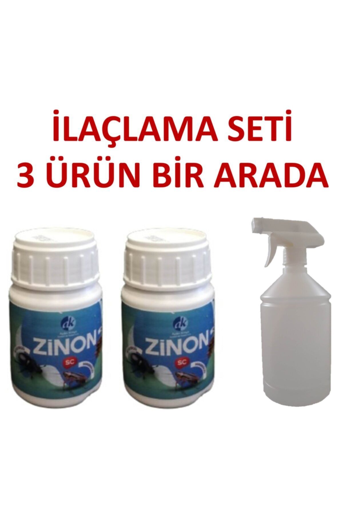 Zinon Böcek Ilacı Genel Haşere Ilacı 2 Adet Sc 50ml 1 Litre Ilaçlama Pompası Kokusuz Konsantre