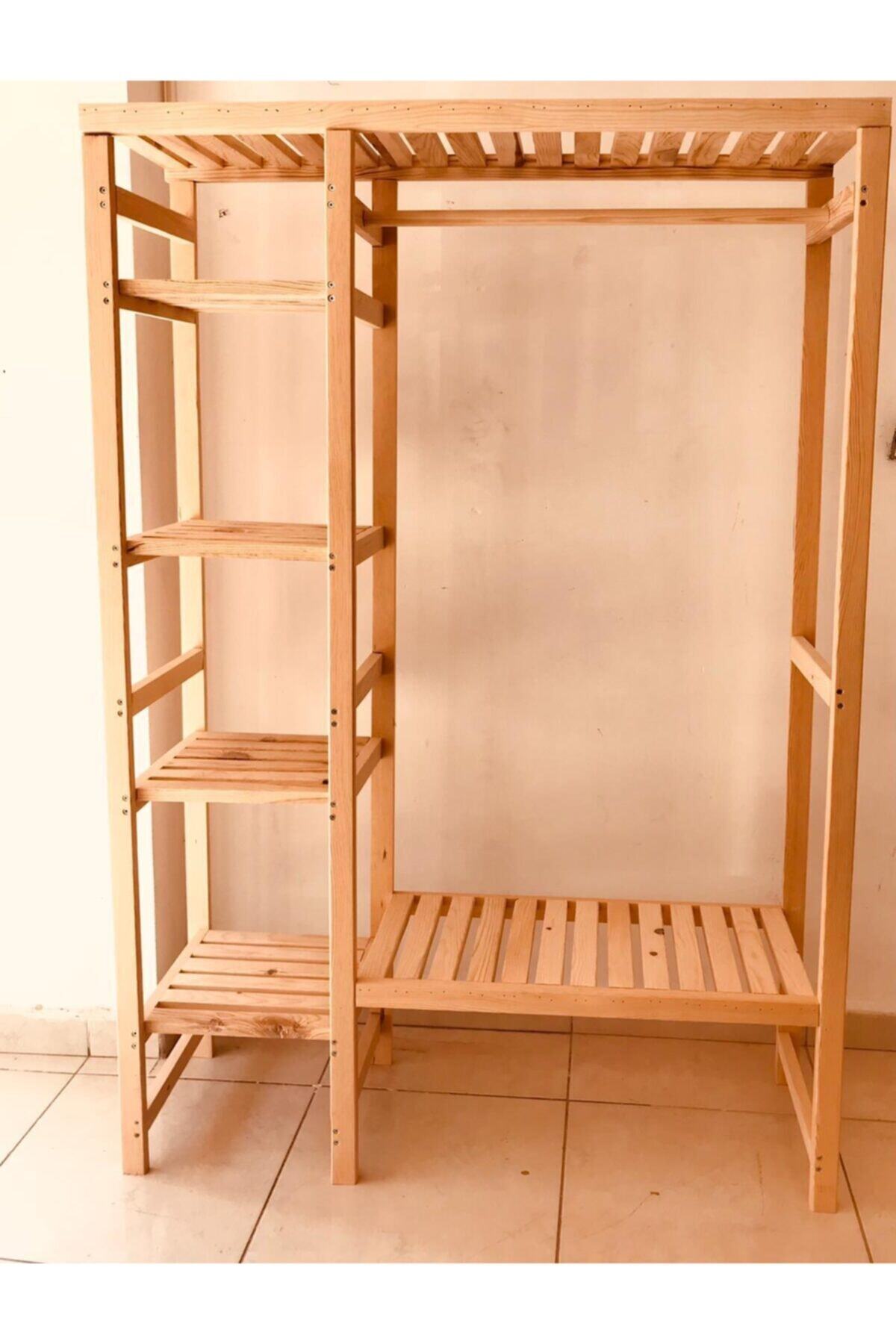 woodsmontessori Ahşap Kıyafet Askılık Organizer