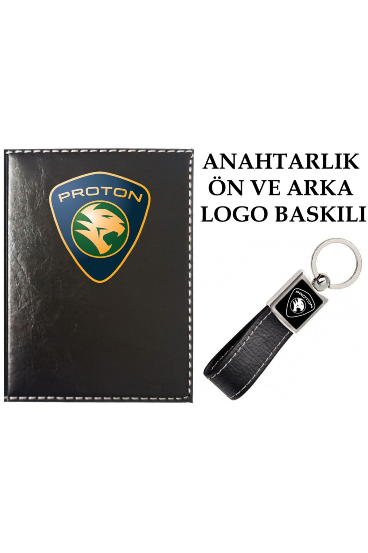 promosyon denizi Proton Logolu Siyah Ruhsat Kabı Ve Proton Logolu Anahtarlık