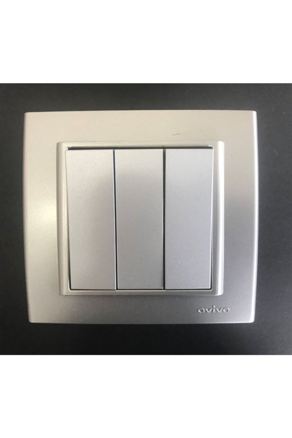 ÇağatayElektrik Ovivo Mina Gümüş (silver) Nummeris Telefon Prizi Mekanizma+çerçeve(12 Adet)