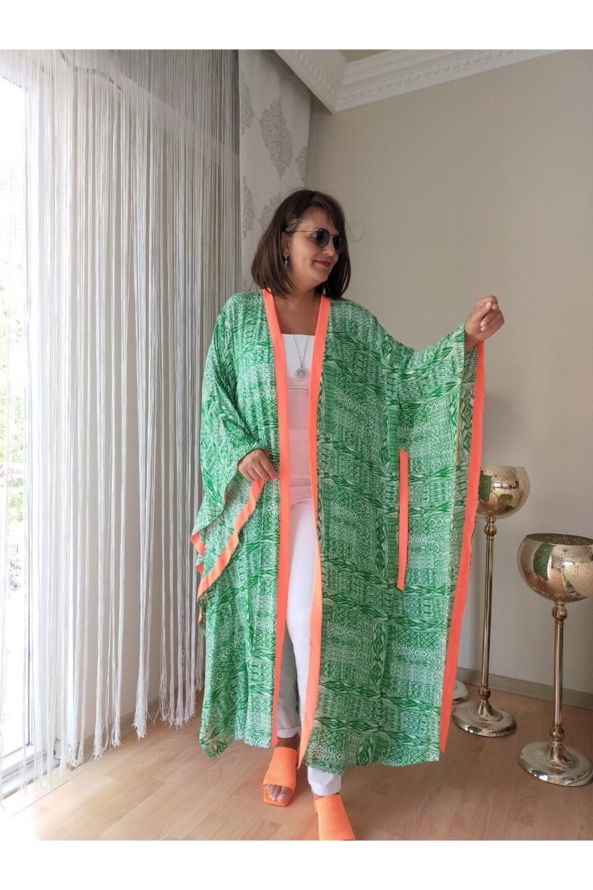 MİSS PARK MODA Yeşil Pareo Park Moda Kimono