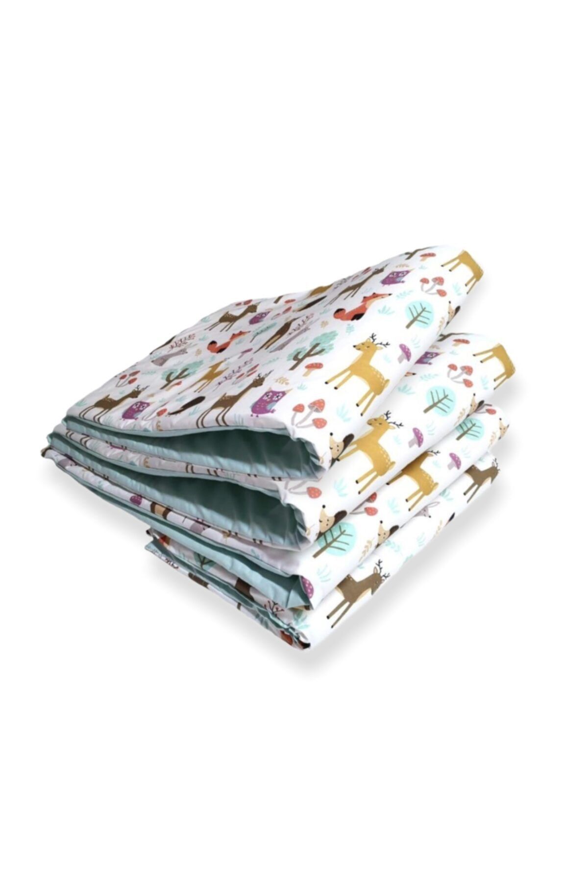 Bebek Özel Bebek Çocuk Beşik Kenar Koruma 120x200 Montessori (4 Parça) Bariyer Doğa Mint Yeşili