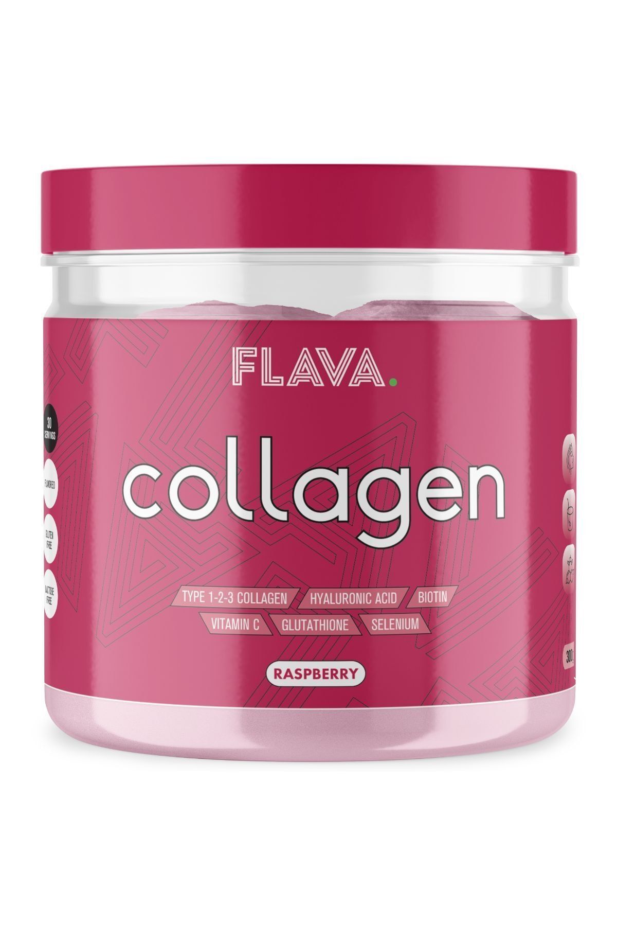 FLAVA Collagen | Ahududu - 6 Vitamin Ilaveli - Tip 1,2,3 - 300g