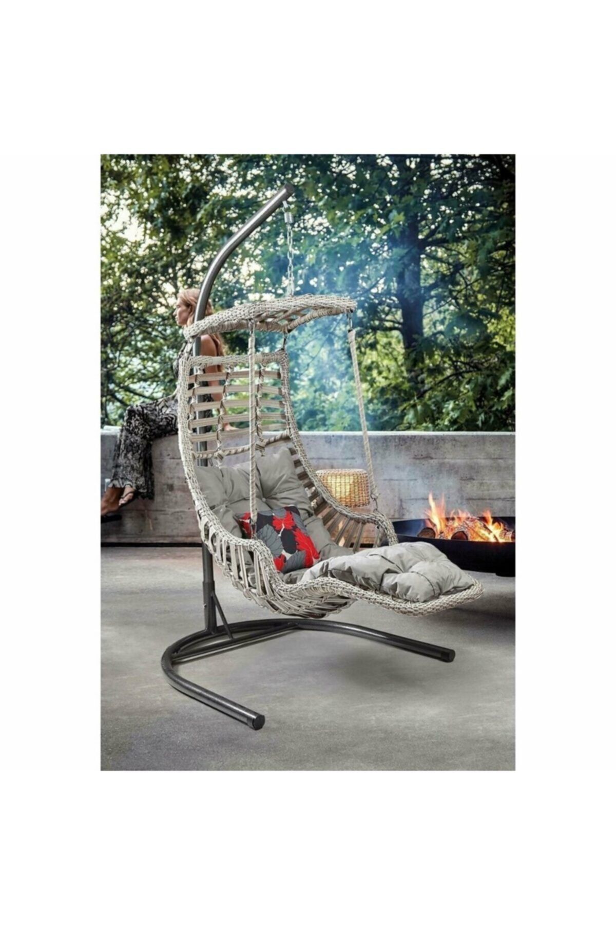 Hier Tekli Rattan Bahçe Balkon Salıncağı