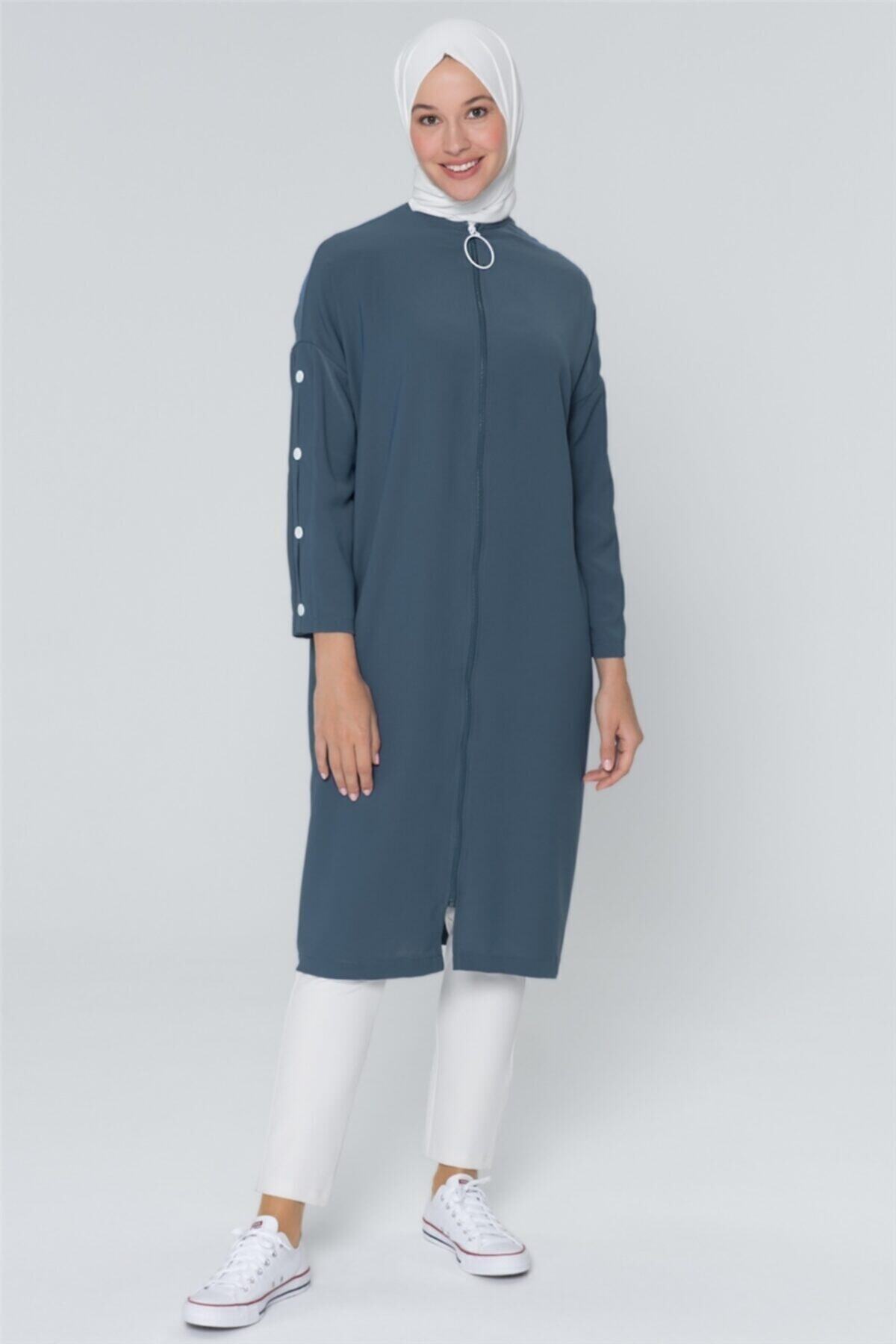 Armine Trend Indigo Renk Tesettür Hırka - 20yt5120