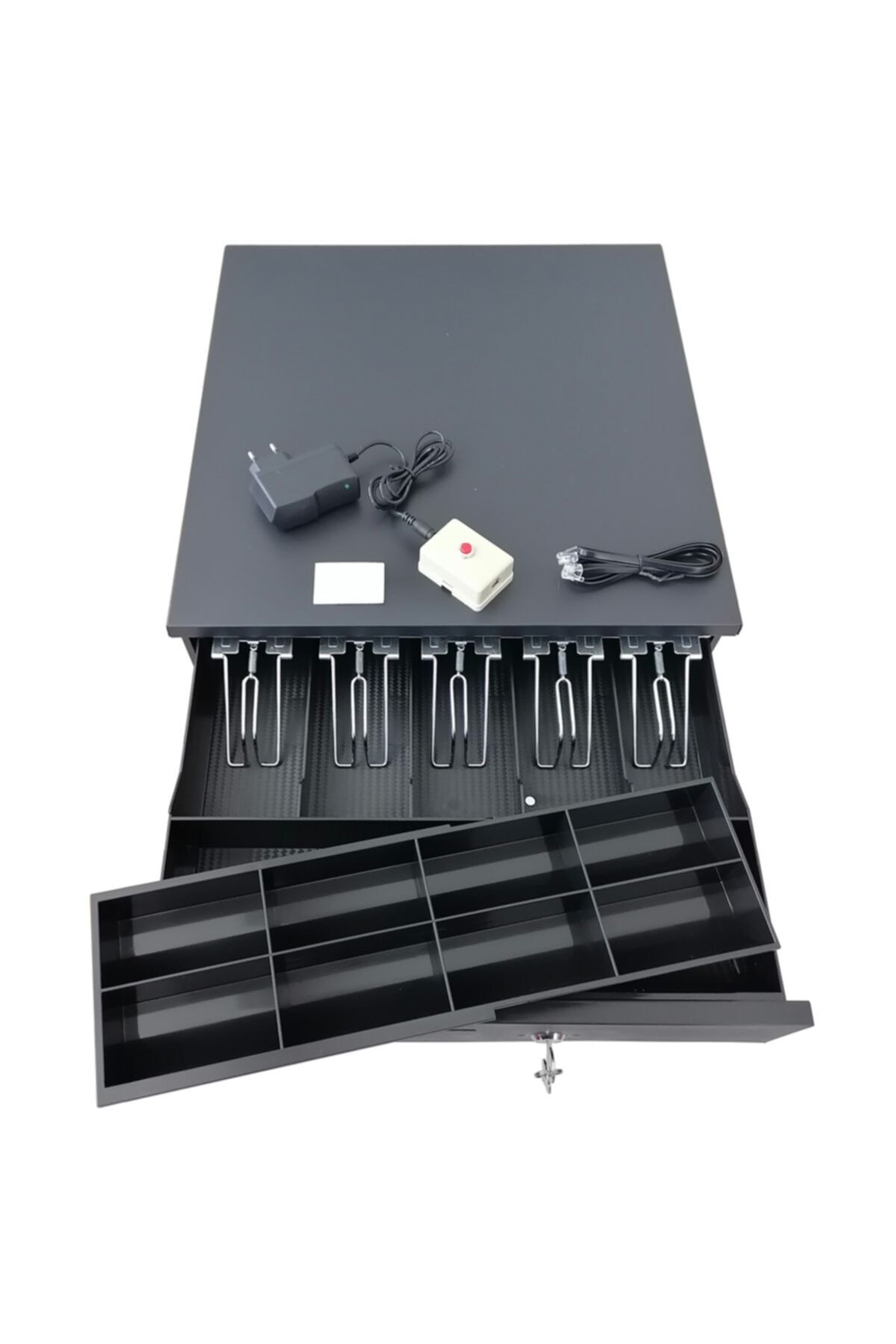SAYPOS Kolay Açma Butonu Hediye Metal Yazarkasa Para Çekmecesi 5 Banknot Gözlü 41x42x11cm