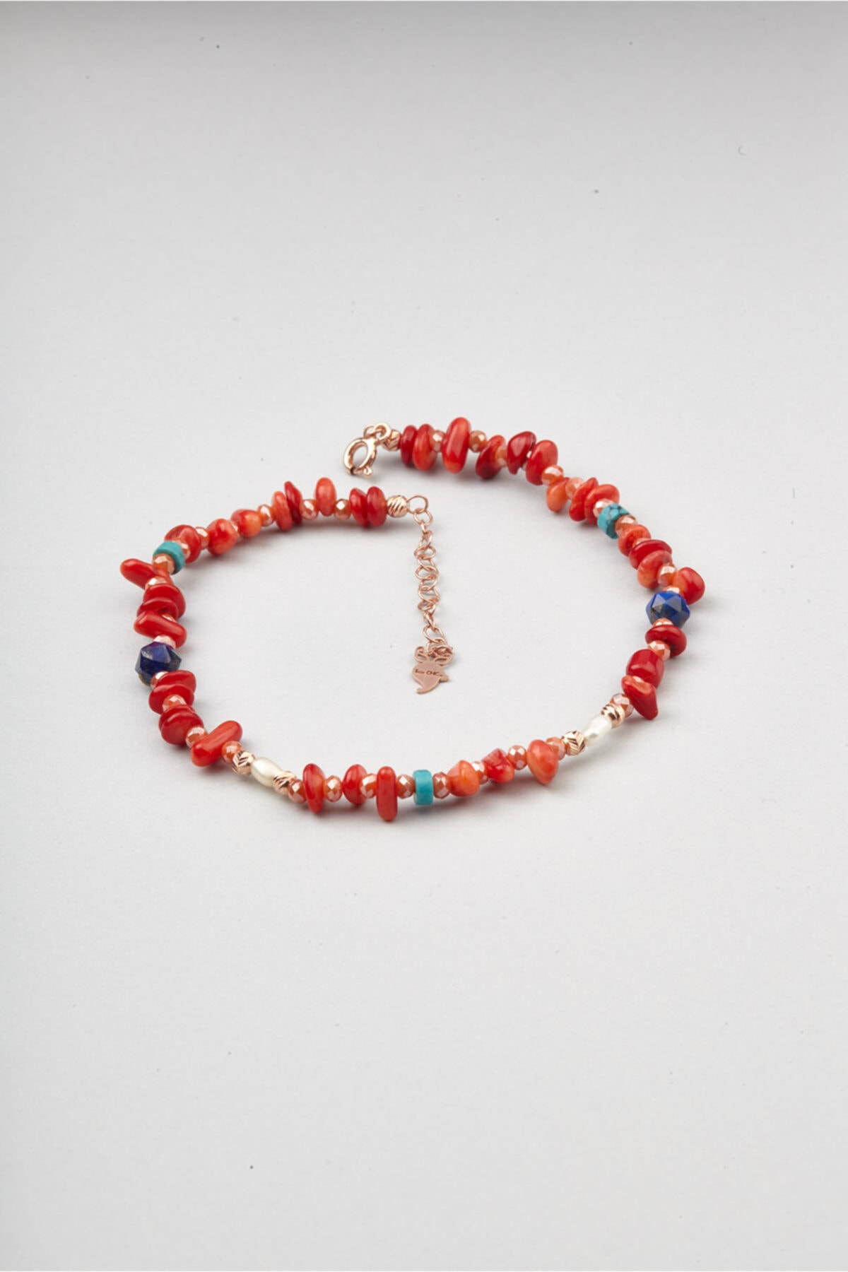 So CHIC... Mercan Taşlı 18 Ayar Rose Altın Kaplama Gümüş Halhal