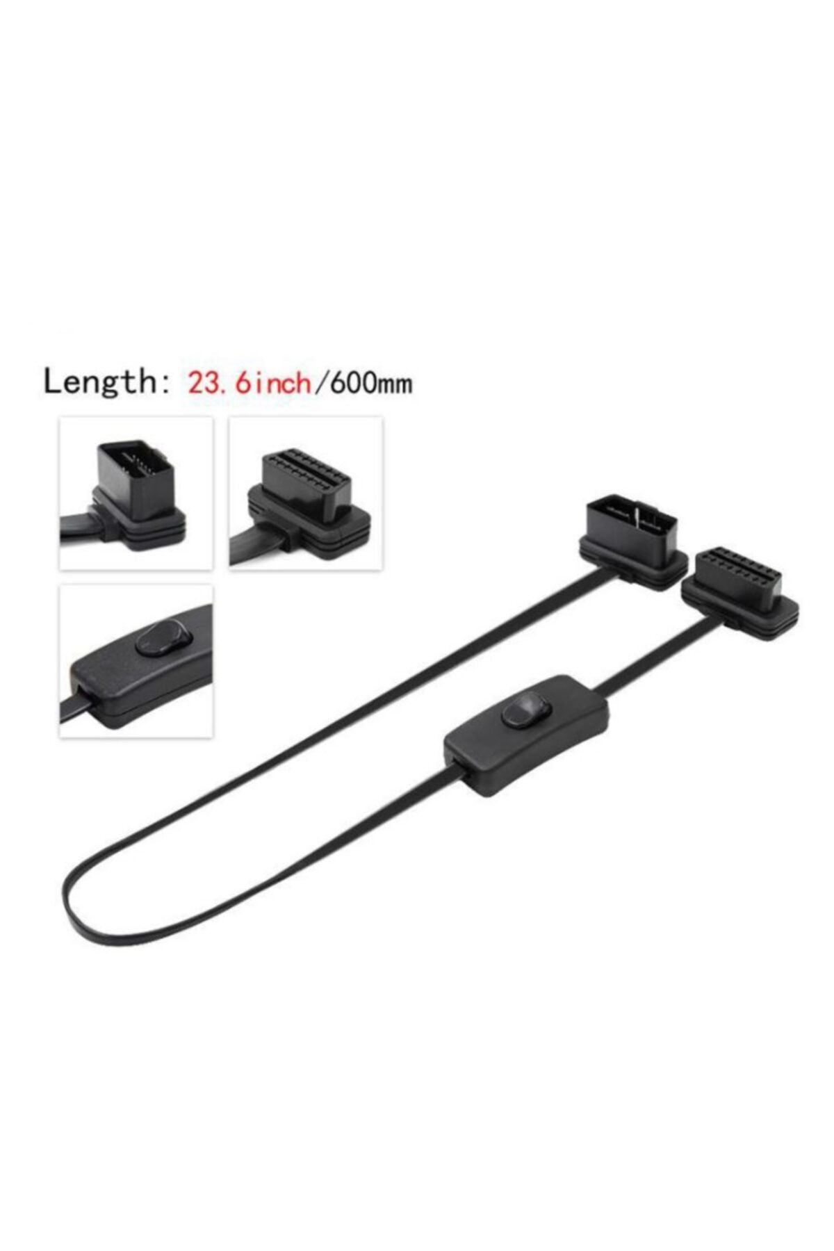 WOZLO 16 Pin Obd Obd2 Soket Uzatma Kablosu - On/off Anahtarlı