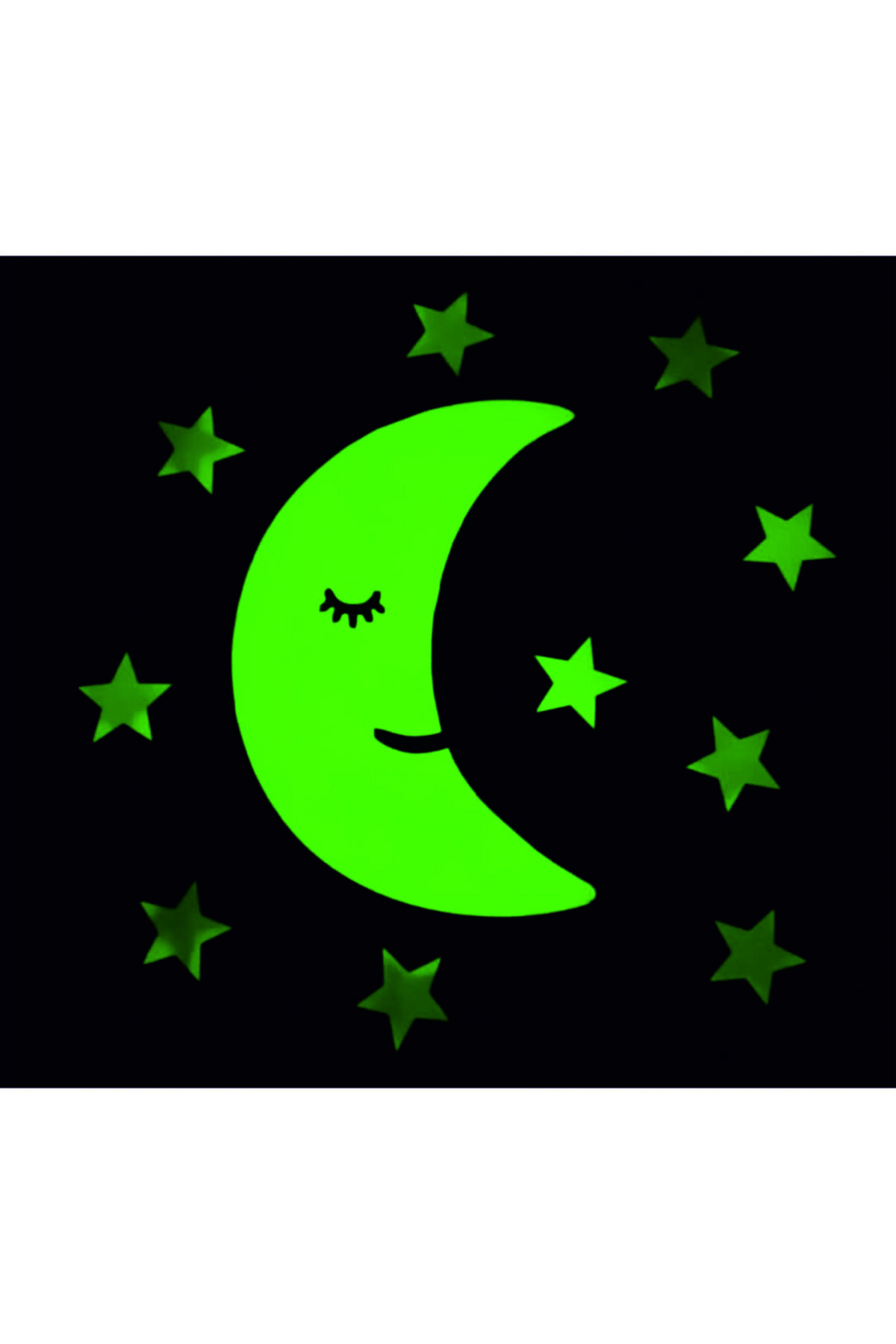 Best Fosforlu Gece Yanan Aydede Ve 10 Adet Yıldız