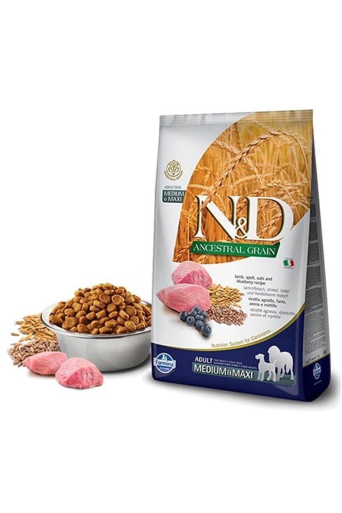 N&D Düşük Tahıllı Kuzulu Yaban Mersinli Yetişkin Köpek Maması 2,5kg