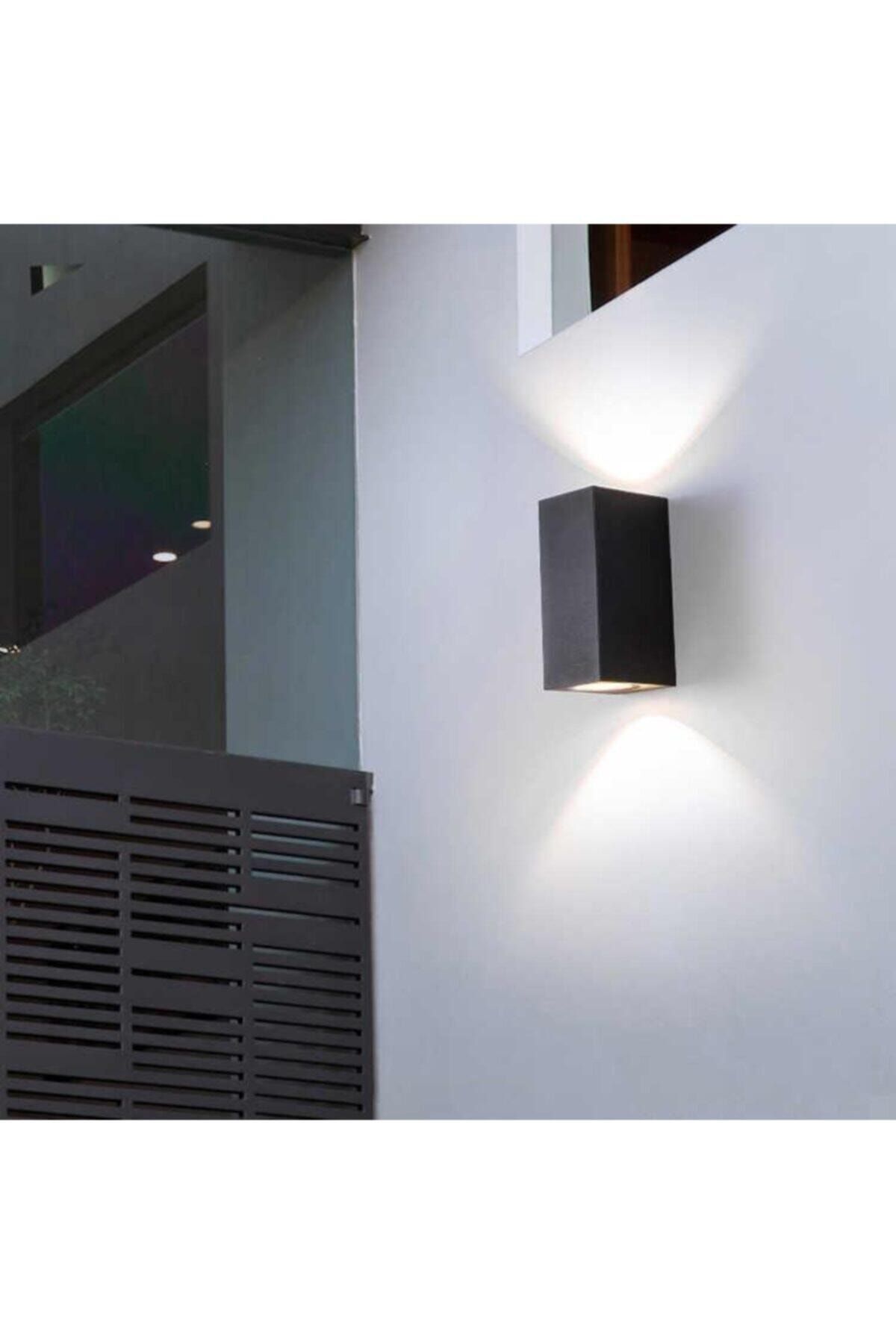 sekizgen led Sekizgenled Enjeksiyon Döküm Günışığı Ledli Çift Yönlü Kare Dış Mekan Aplik Siyah Renk Kasa