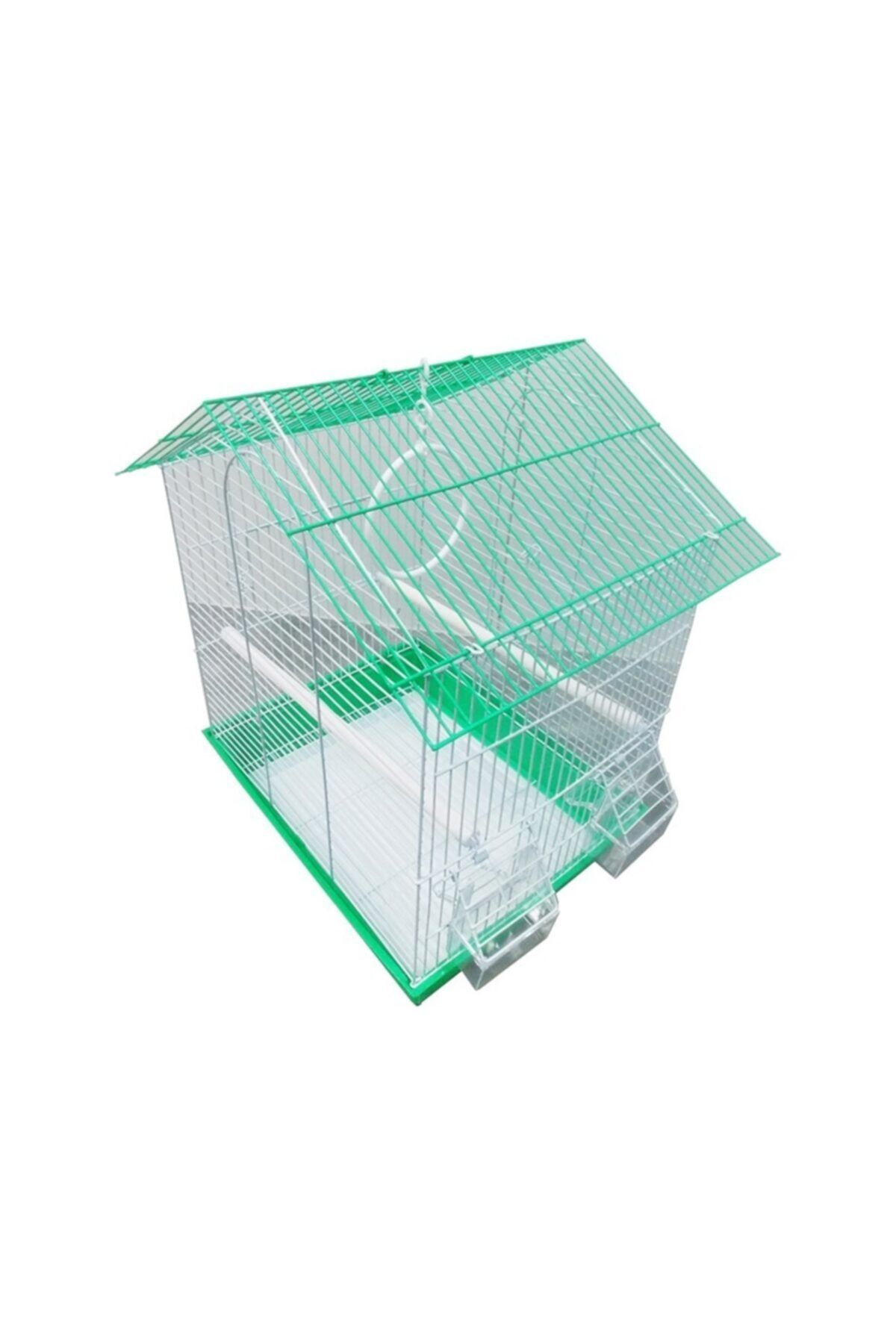 Dayang 2 Kapı Çatılı Muhabbet Kuşu Kafesi Çift Renk.35x28x46