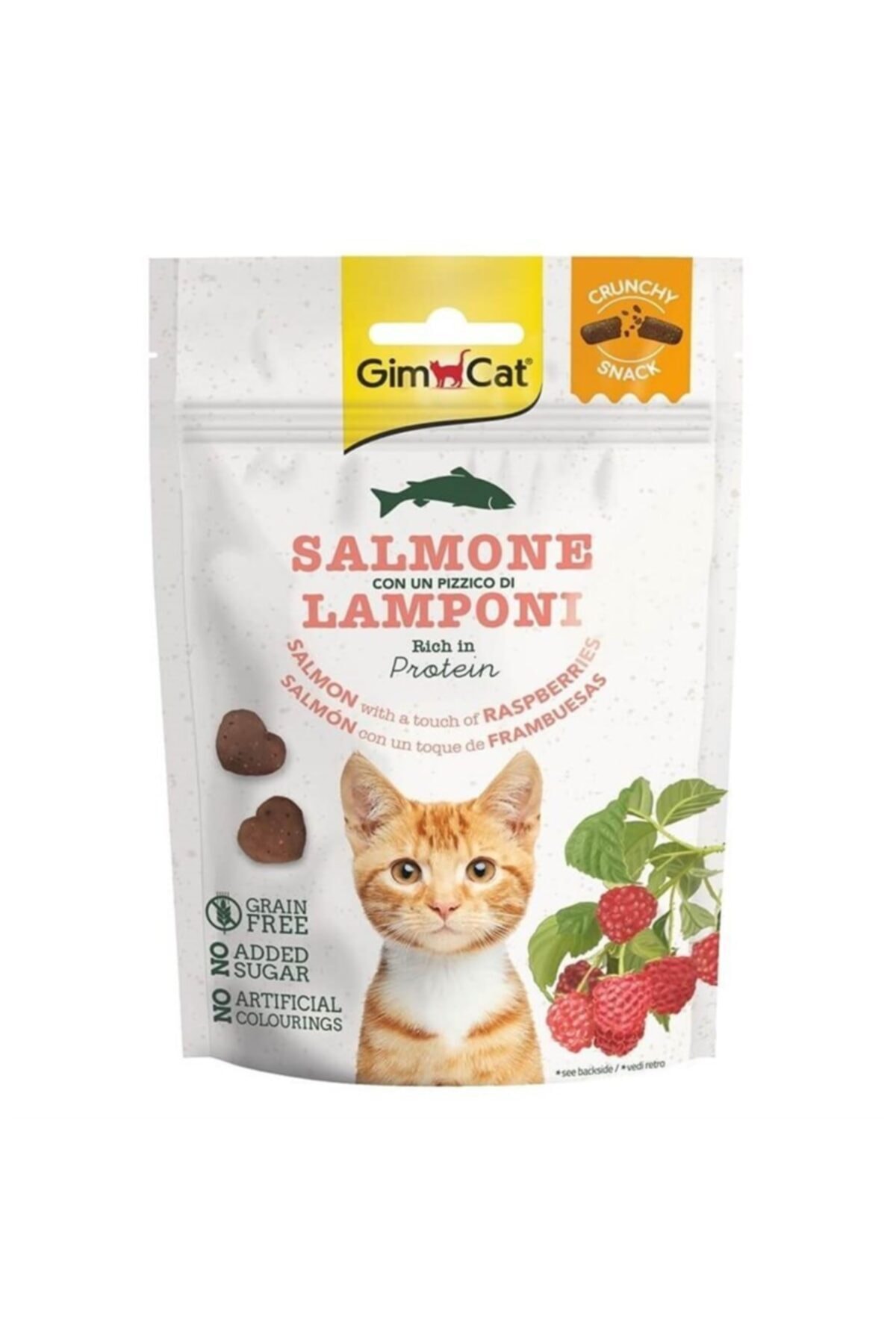 Gimcat Snacks Crunchy Somon Ve Yaban Mersinli Kedi Ödülü 50gr