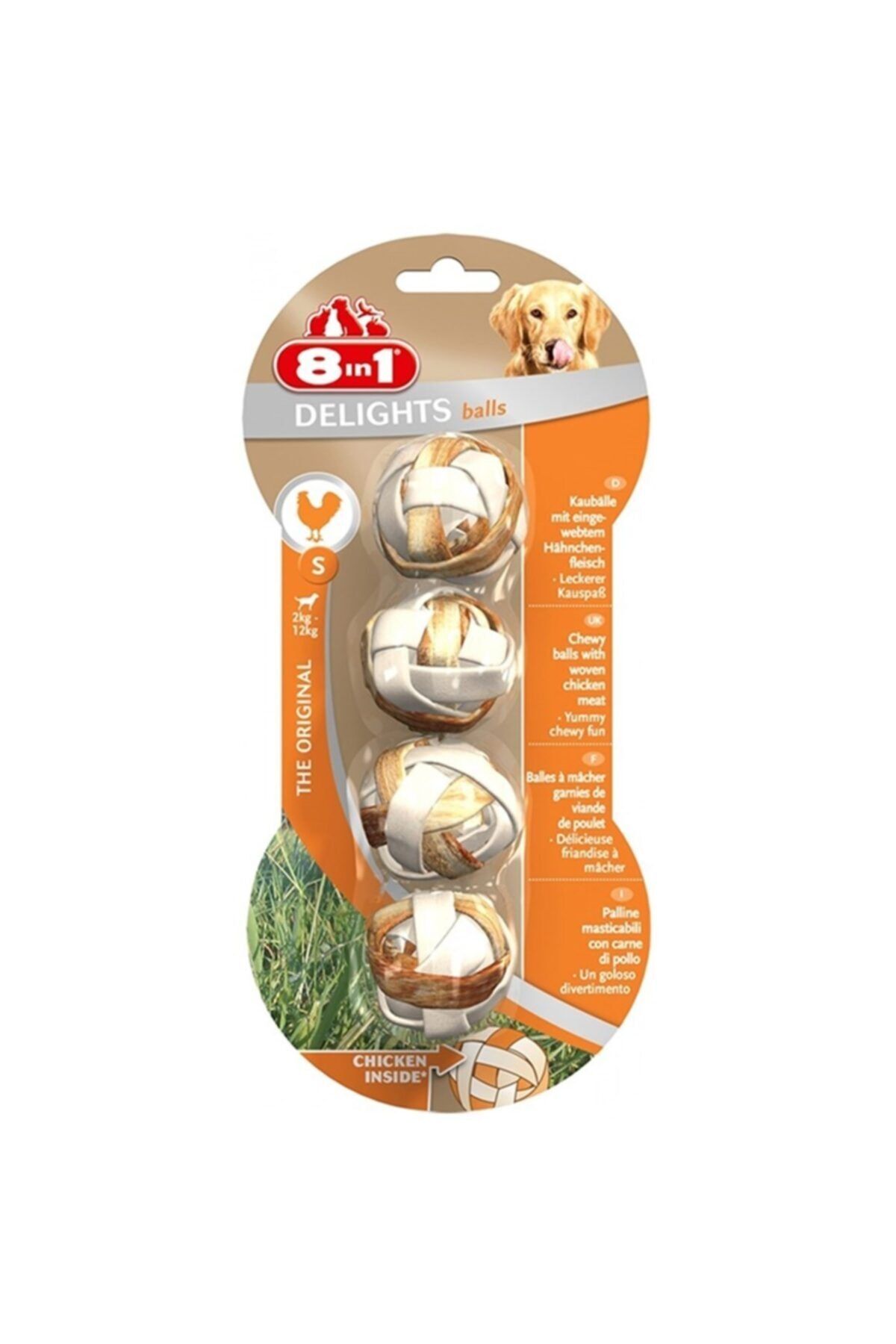 8in1 Delights Bones Köpekler Için Çiğneme Topu Small 4 Adet