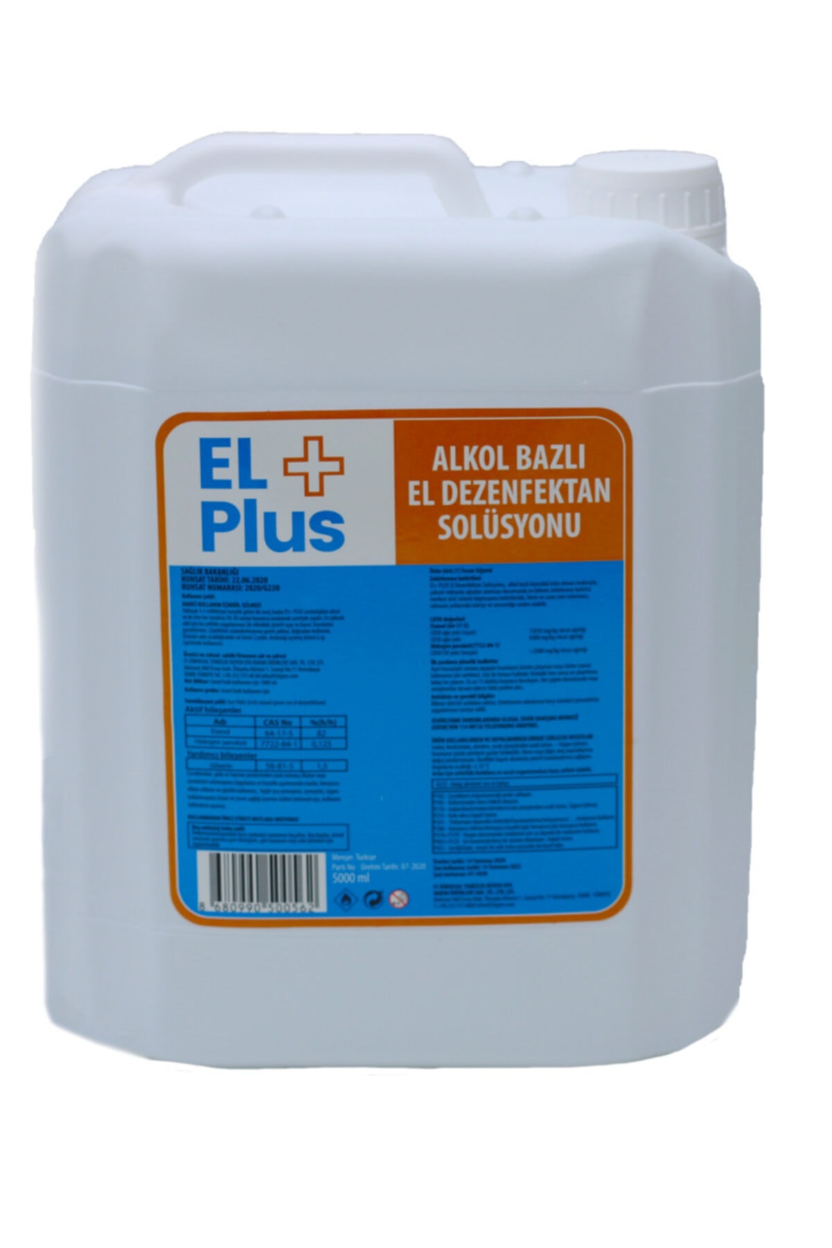 EL PLUS Carefect El+ Plus Antiseptik %82 Alkol Bazlı 5 Litre El Ve Cilt Dezenfektanı 5 Lt (EKŞİ KOKMAZ)