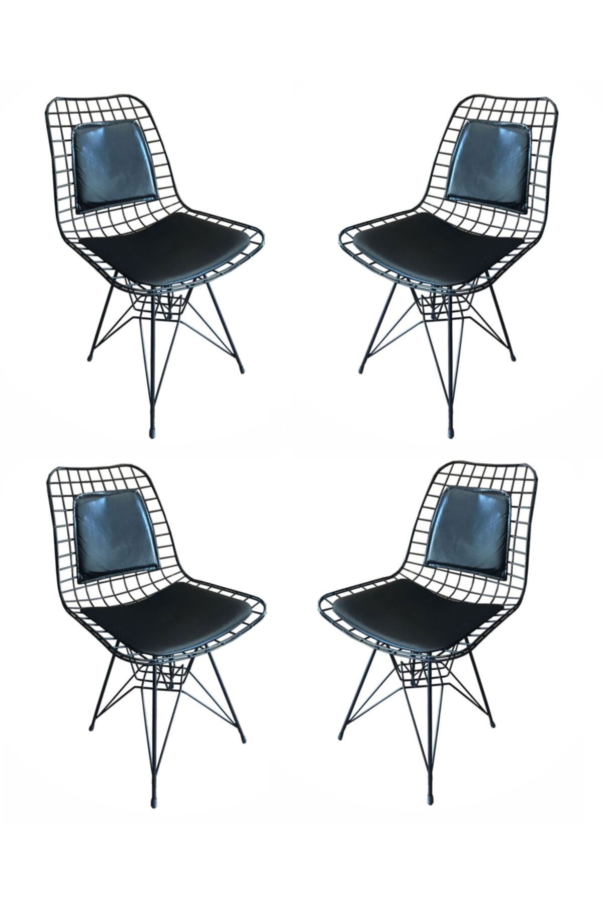 STONE CONCEPT MOBİLYA Kafes Tel Sandalyesi 4 Lü