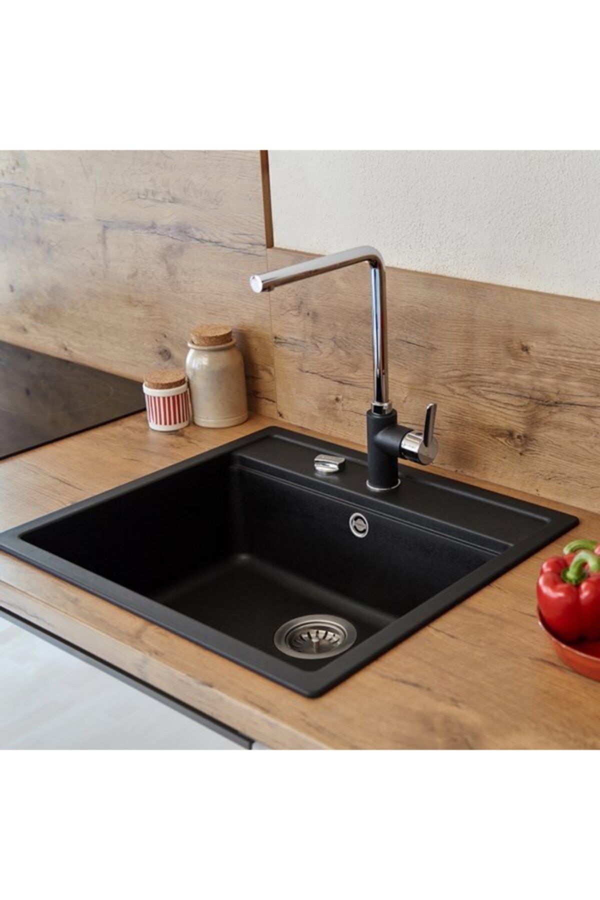 Hafele Carbon Granit Eviye 570x510mm, Mat Siyah Renk