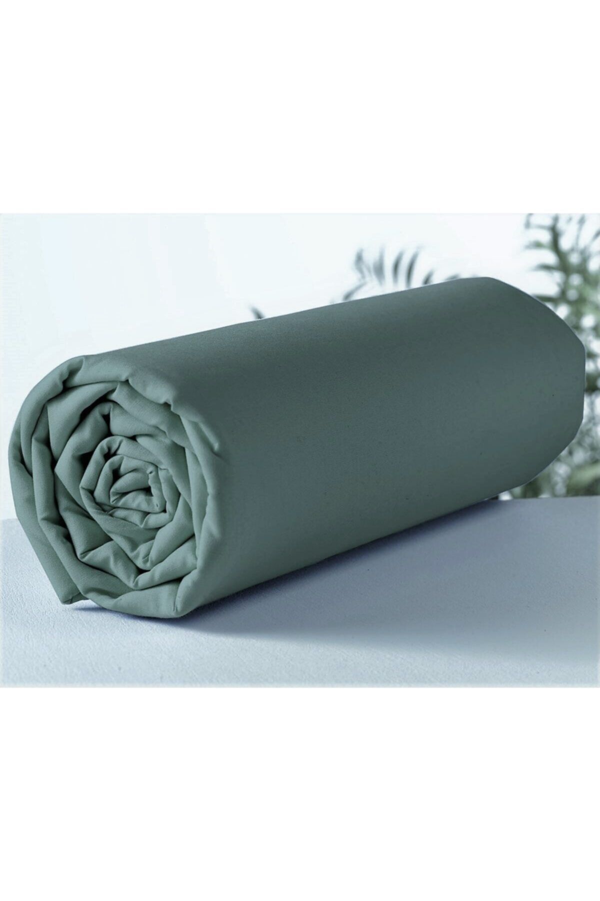 makiteks Maki Pamuklu Saten Yeşil 90x190 Tek Kişilik Lastikli Çarşaf Ve Yastık Kılıfı